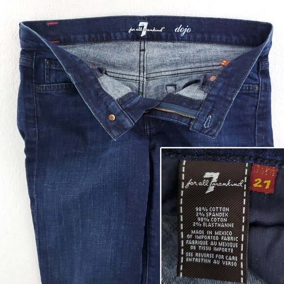 7 For All Mankind Dojo Jeans Flare Denim Stretch Women's "27" Real 31x32 - Picture 4 of 12